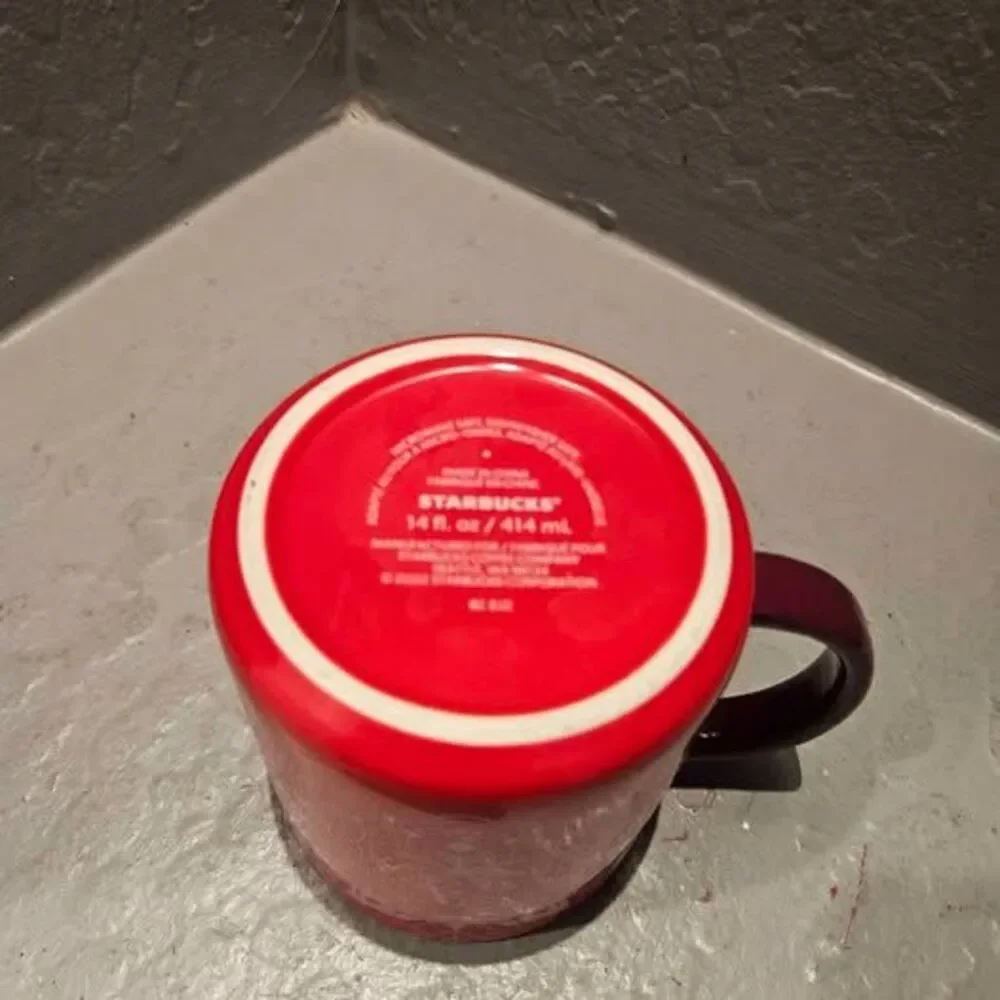Starbucks 2022 Holiday Woodland Lace Red Ceramic Coffee Mug